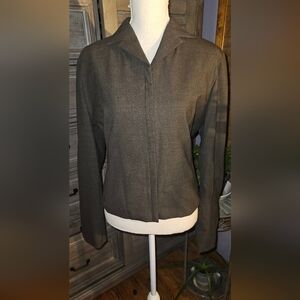 Banana Republic Women's Dark Brown Blazer With Front Closure Zipper